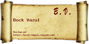 Bock Vazul névjegykártya